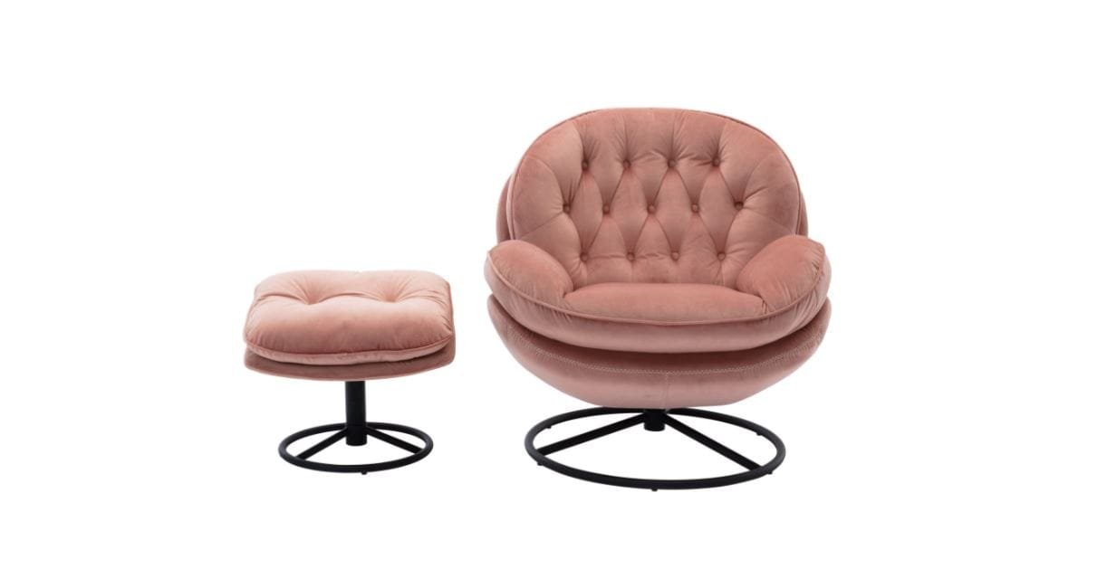 BESTANO Swivel Accent Chair with Ottoman