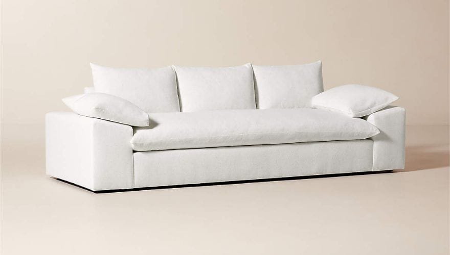 CB2 Algora White Performance Fabric Sofa
