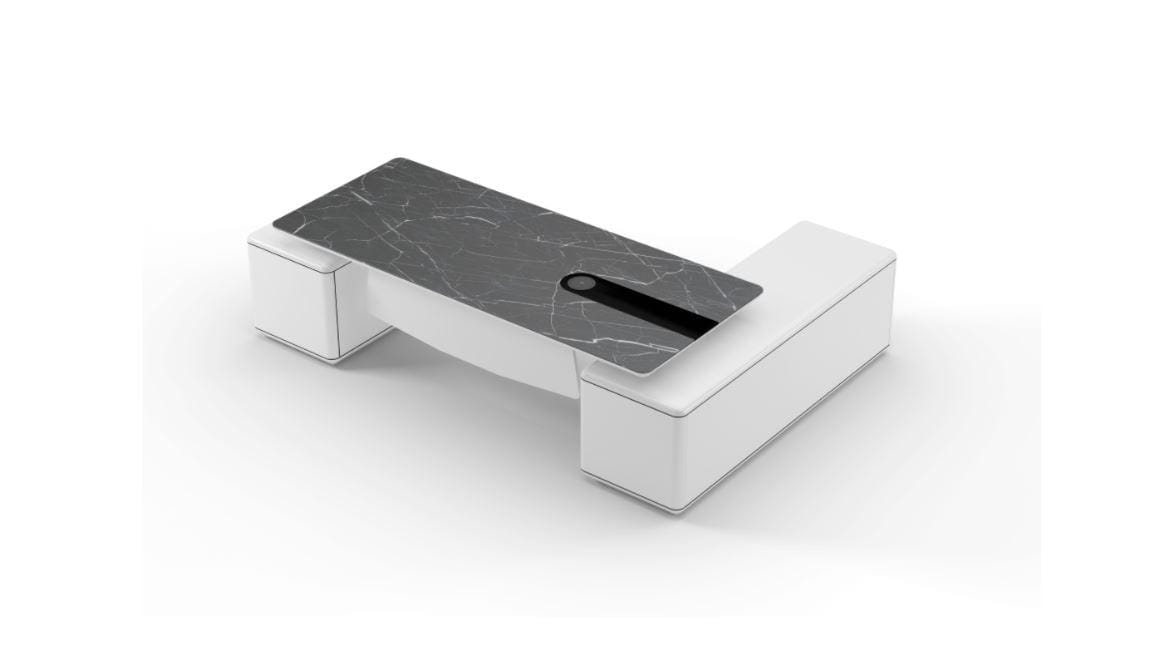 Meet&Co Astra Luxury L-Shaped Standing Executive Desk