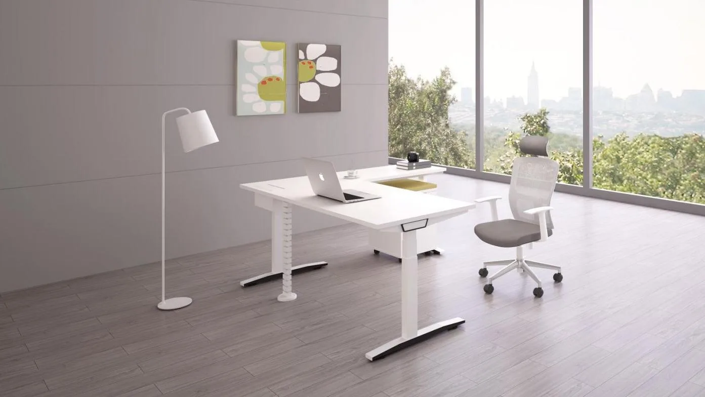 melhor mesa em pé em forma de l