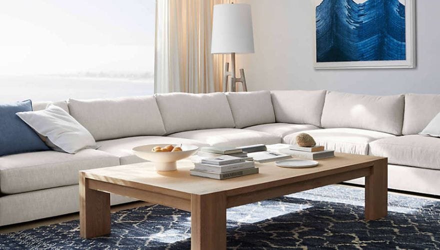 Crate & Barrel Oceanside 2-Piece Chaise Sectional Sofa