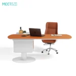 Borealis rotating top L-shaped executive desk front