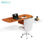 Borealis rotating top L-shaped executive desk back