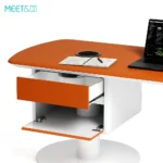 Borealis rotating top L-shaped executive desk drawer
