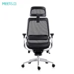 meetco ergonomic mesh chair black back view