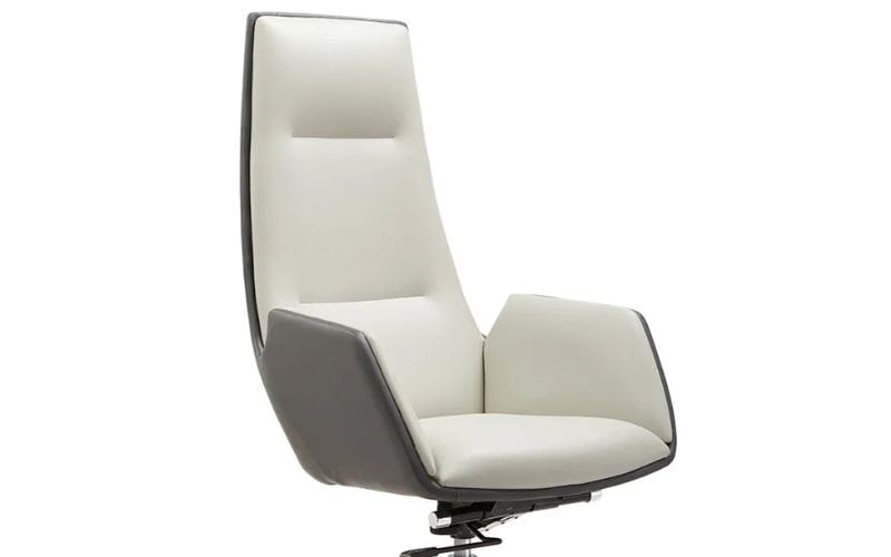 a white leather chair