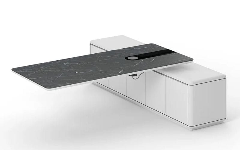 an l-shaped executive office desk