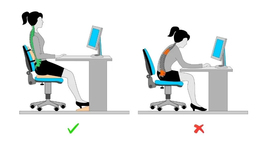 postura sentada ergonômica