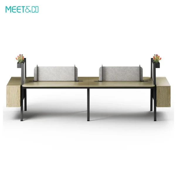 Linora B Workstation Desk with Plant Shelf Gallery Five