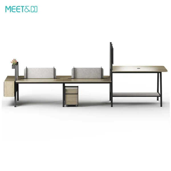Linora B Workstation Desk with Plant Shelf Gallery Six