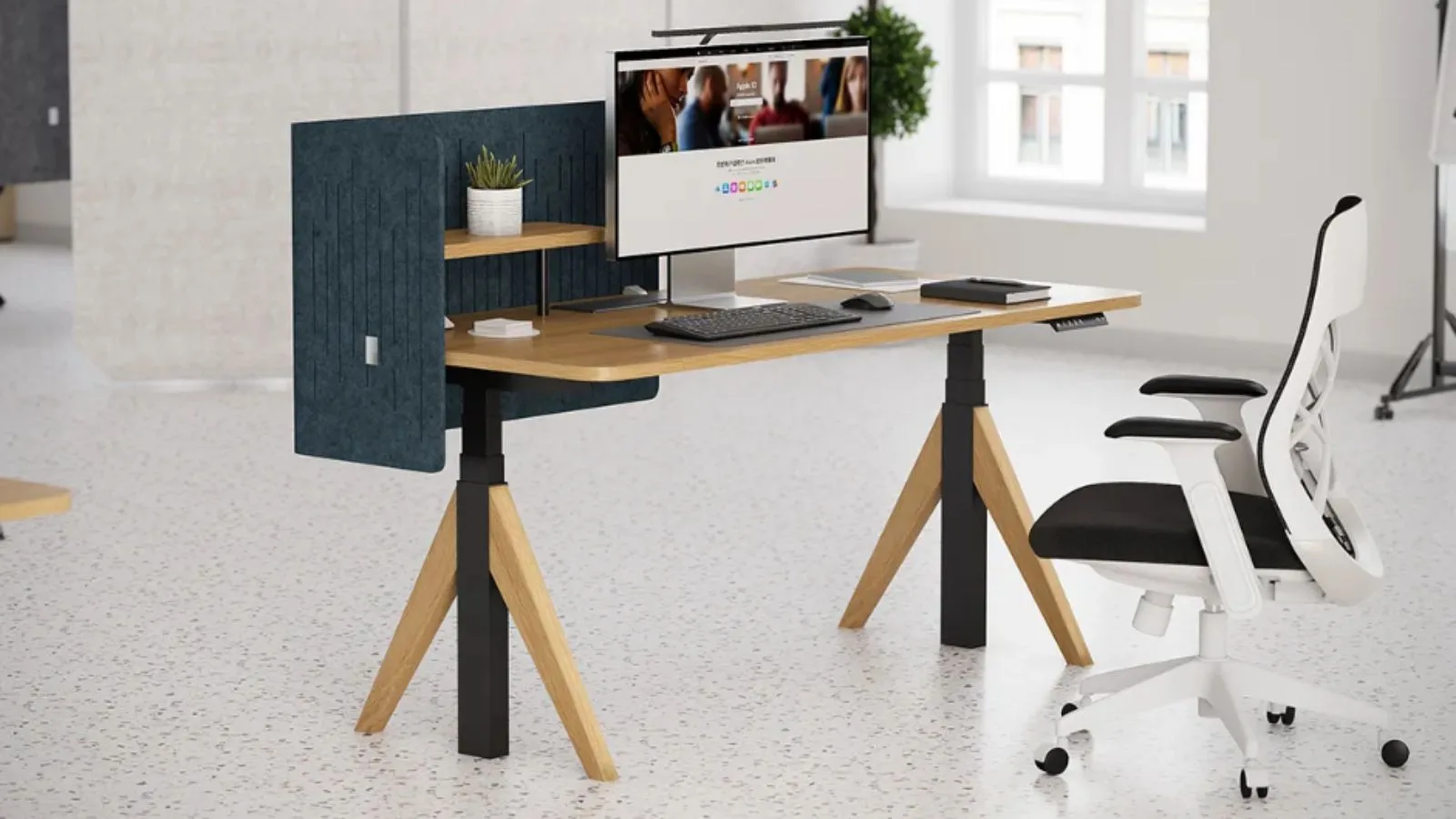 configuração ergonômica de mesa em pé