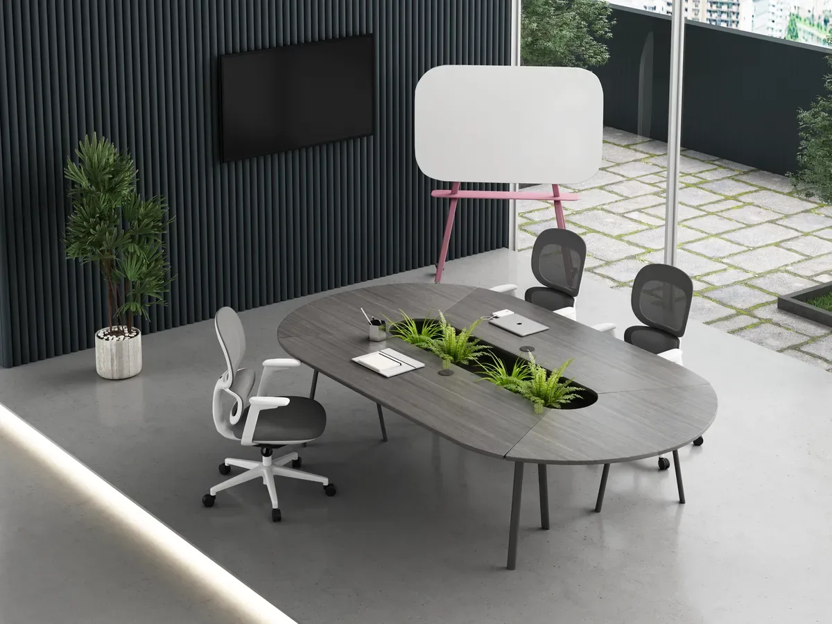 Linora, uma mesa de conferência oval, cena imagem dois