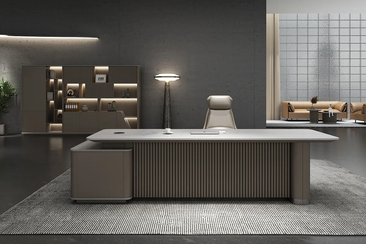 Mesa executiva BOAO B em forma de L, imagem um