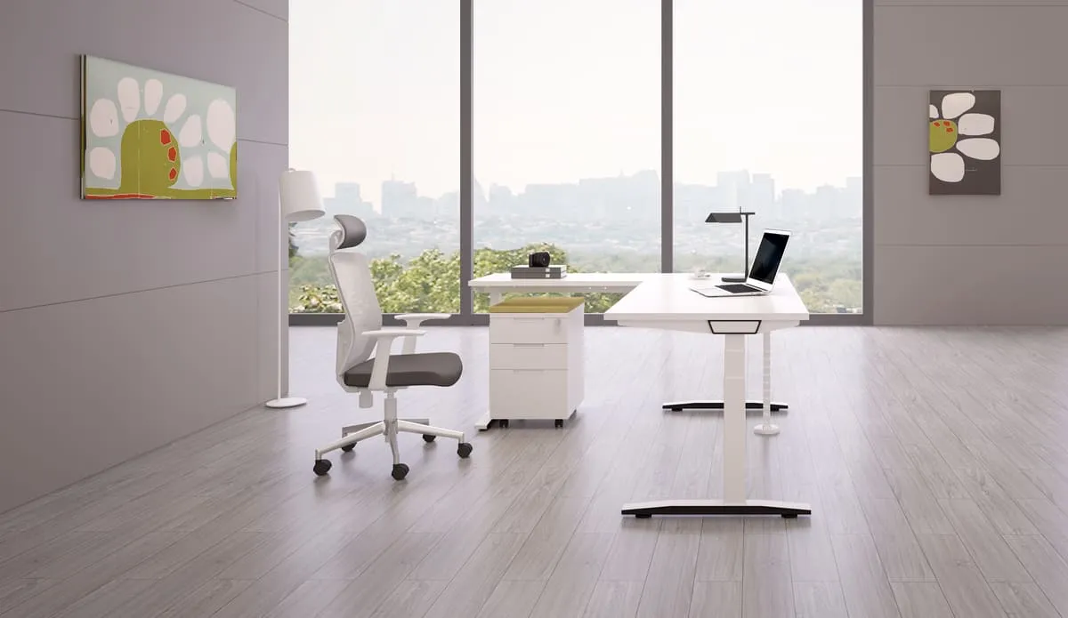 Mesa de altura ajustável, elegante e moderna