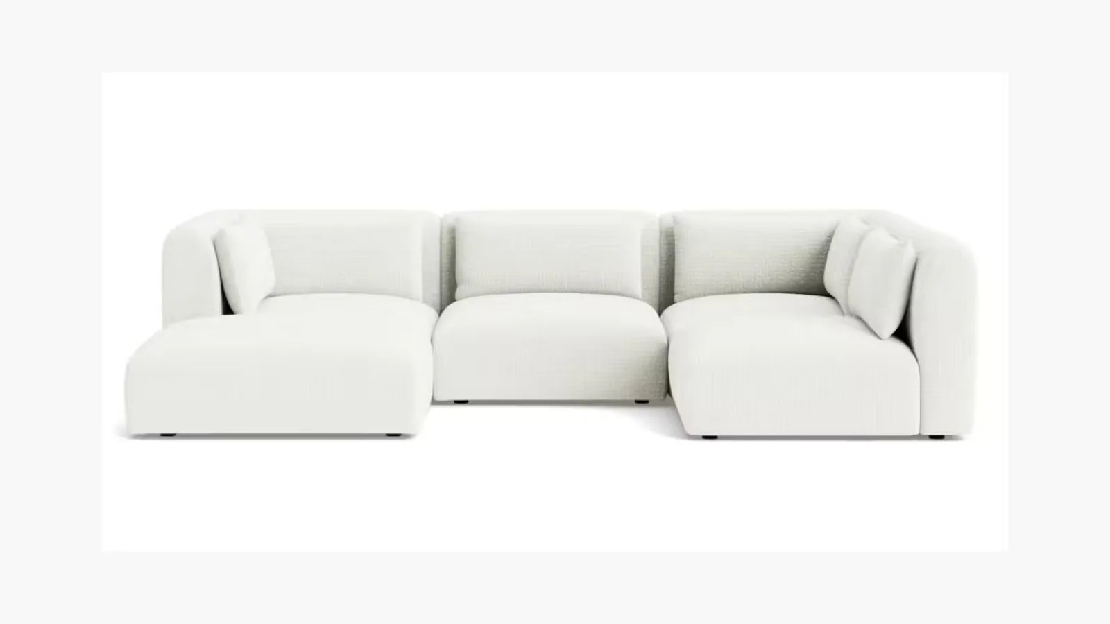 Sofá modular Carin em formato de U com proteção lateral