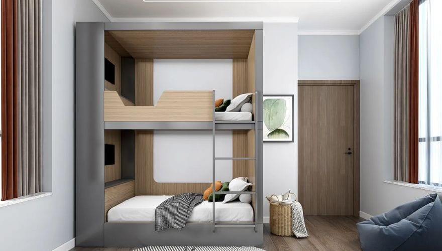 Locke Wood Bunk Bed with Stairs