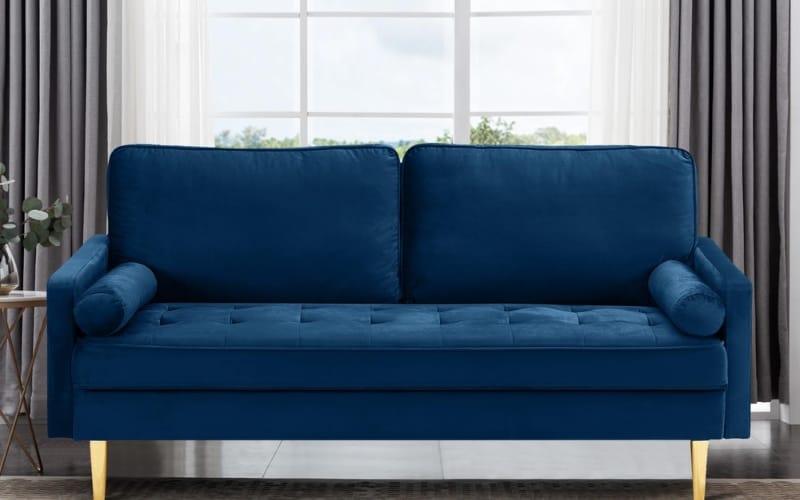 Compact Velvet Loveseat