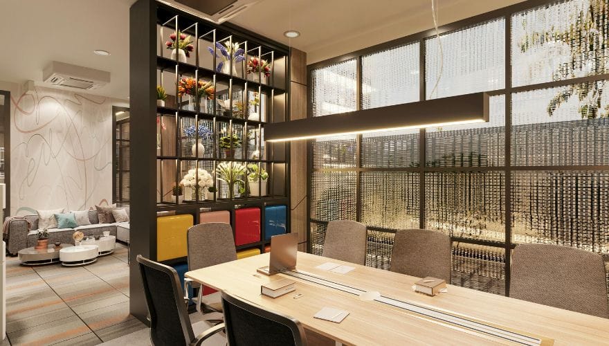 modern office with modern furniture