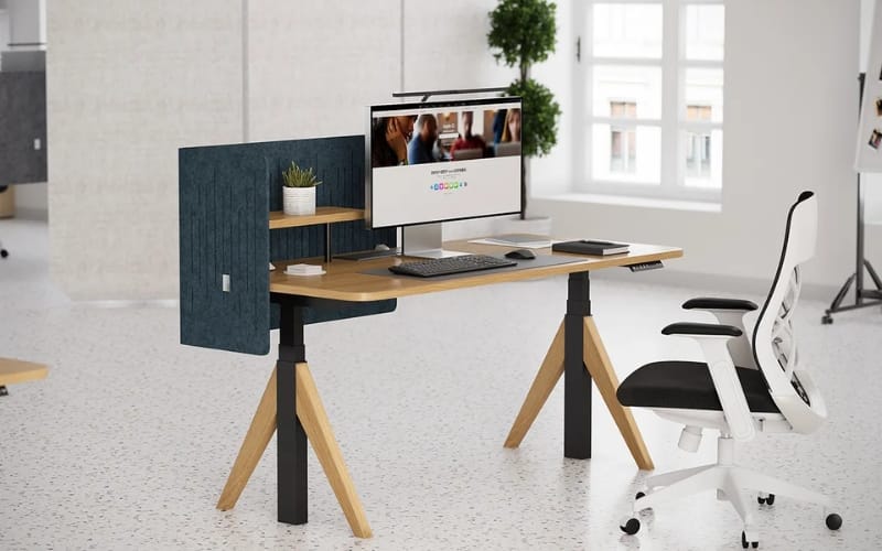 Sendi E Standing Desk with Corner Shelf