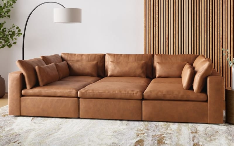 West Elm Harmony Leather Sectional