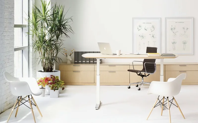 Mesa executiva Herman Miller Renew para uso sentado ou em pé