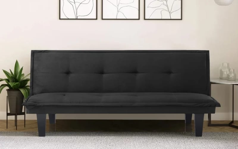 Modern Faux Suede Convertible Futon Sofa Bed