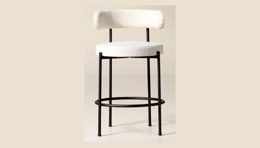 Inesse White Boucle Counter Stool