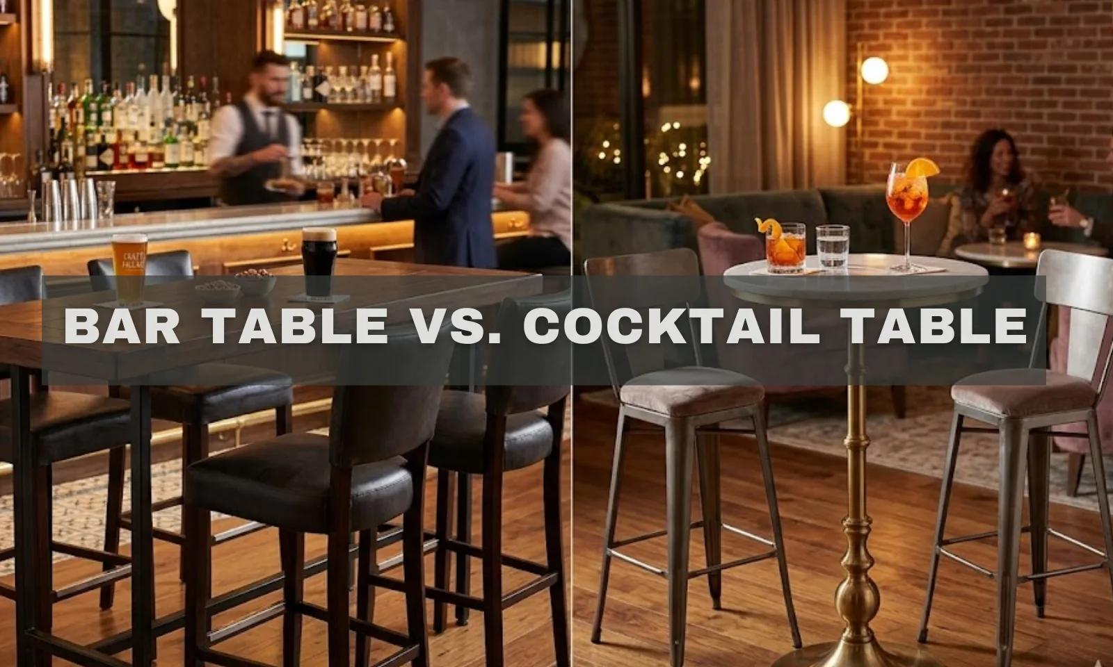 Mesa de bar vs. mesa de coquetel
