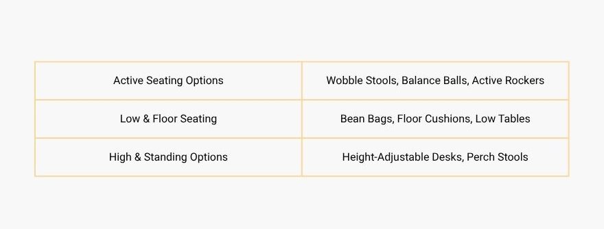 seating options
