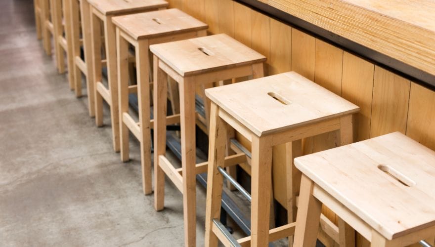 wooden bar stools