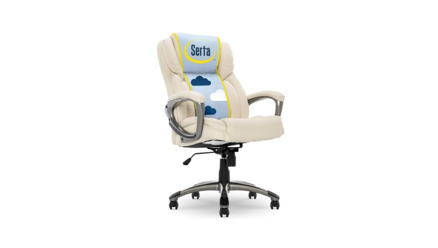 Serta Jennings Mid-Back White Leather Chair