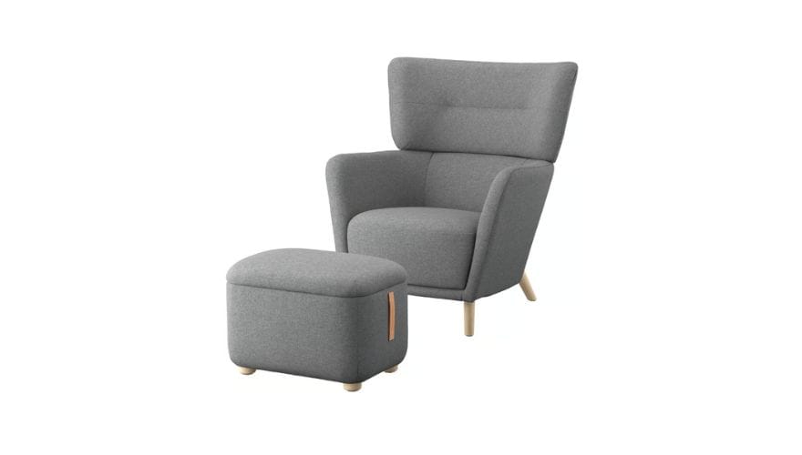 Wing chair with footstool