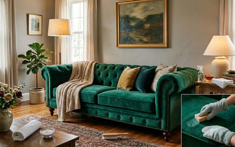 How to Clean a Velvet Sofa at Home Without a Vacuum
