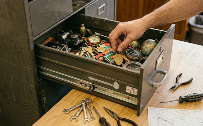 How to Remove Drawer with Metal Glides and No Levers