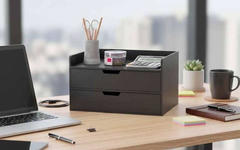 OrganizePro Multi-Drawer Desk