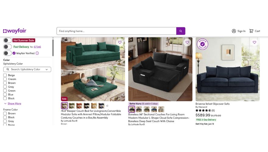 wayfair sofas