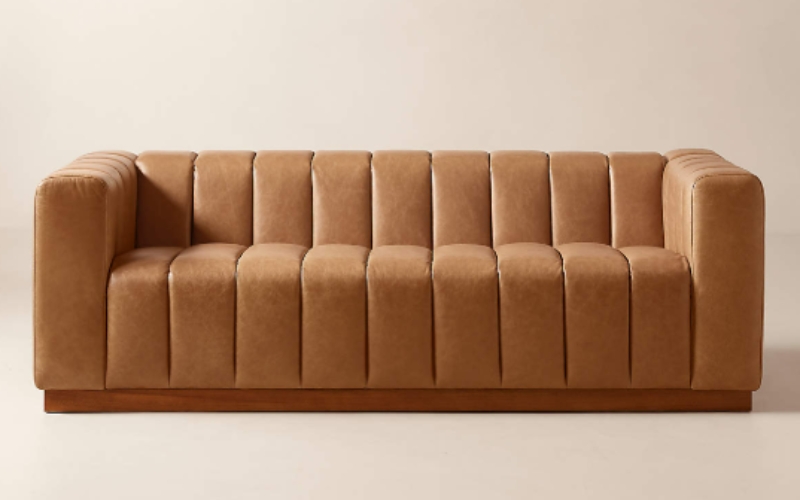 cb2 leather sofa