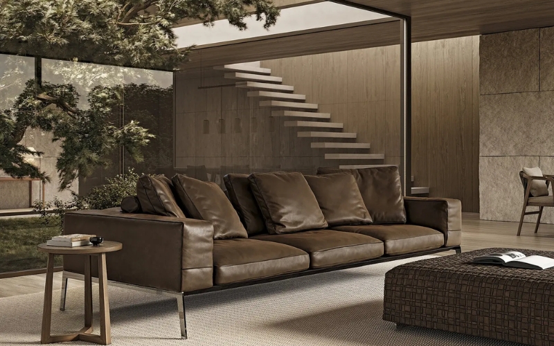 Flexform Italian Leather Sofa