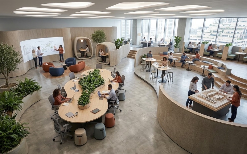 Open Plan Office Furniture Layout