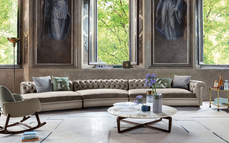 Poltrona Frau Italian Leather Sofa