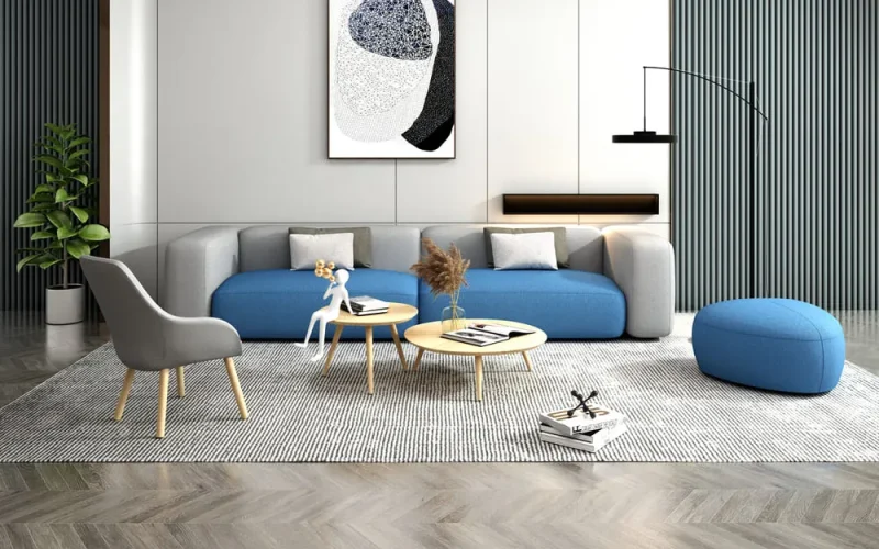 Sofá modular de tecido Teddy