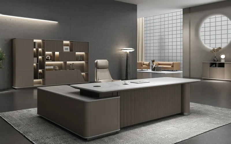 BOAO B L-Shaped Executive Desk Scene Image Two