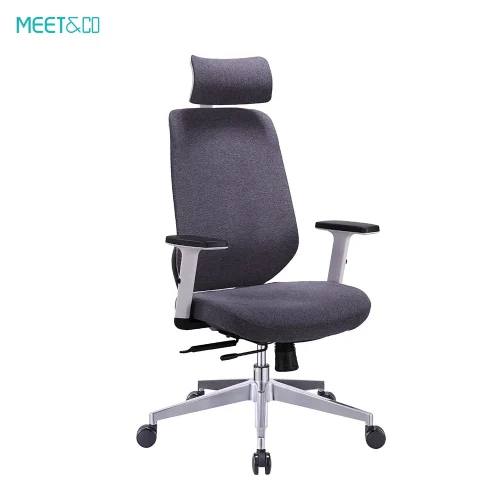 cadeira ergonômica de malha meetco cinza escuro