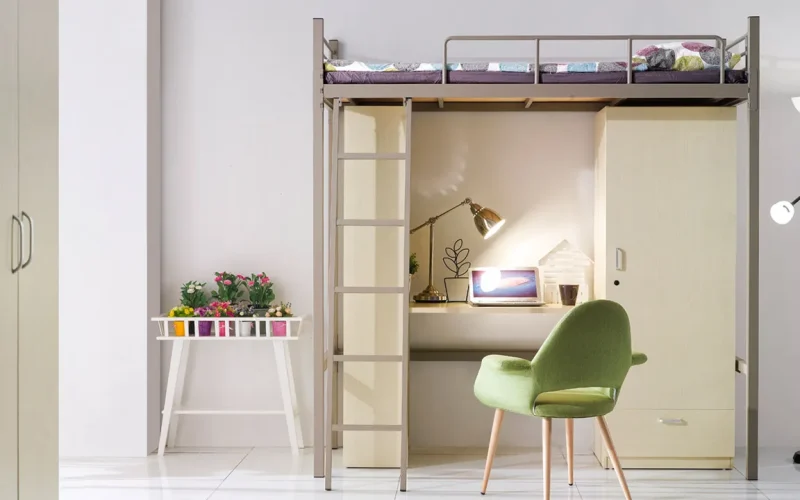 Metal Bunk Bed with Stairs