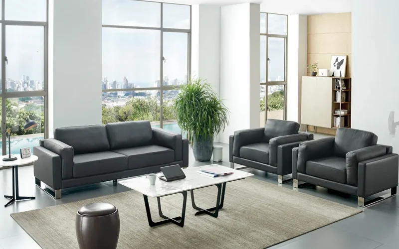 Loose Office Leather Sofa Scene Image 2