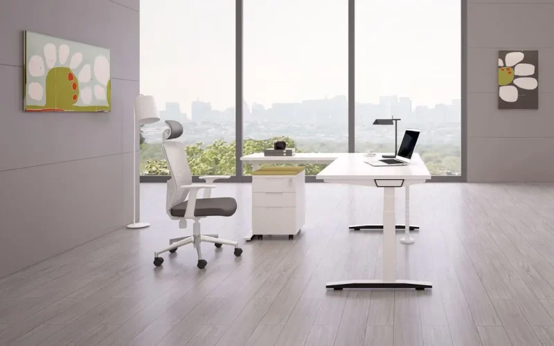 Mesa de altura ajustável, elegante e moderna